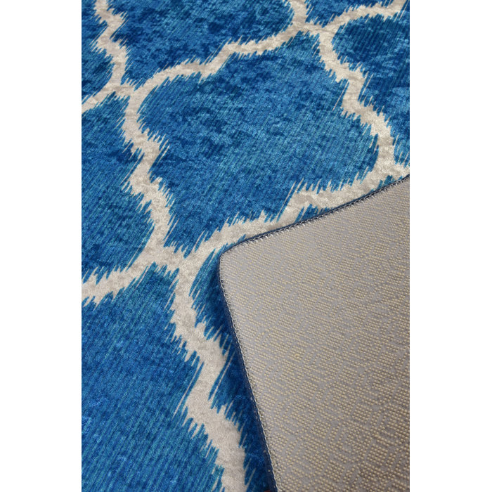 Canora Grey Poulton Moroccan Blue/White Rug Wayfair.co.uk